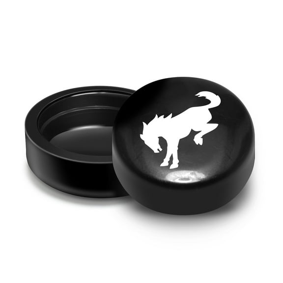 Ford Bronco on Black ABS Plastic License Plate Frame Screw Covers