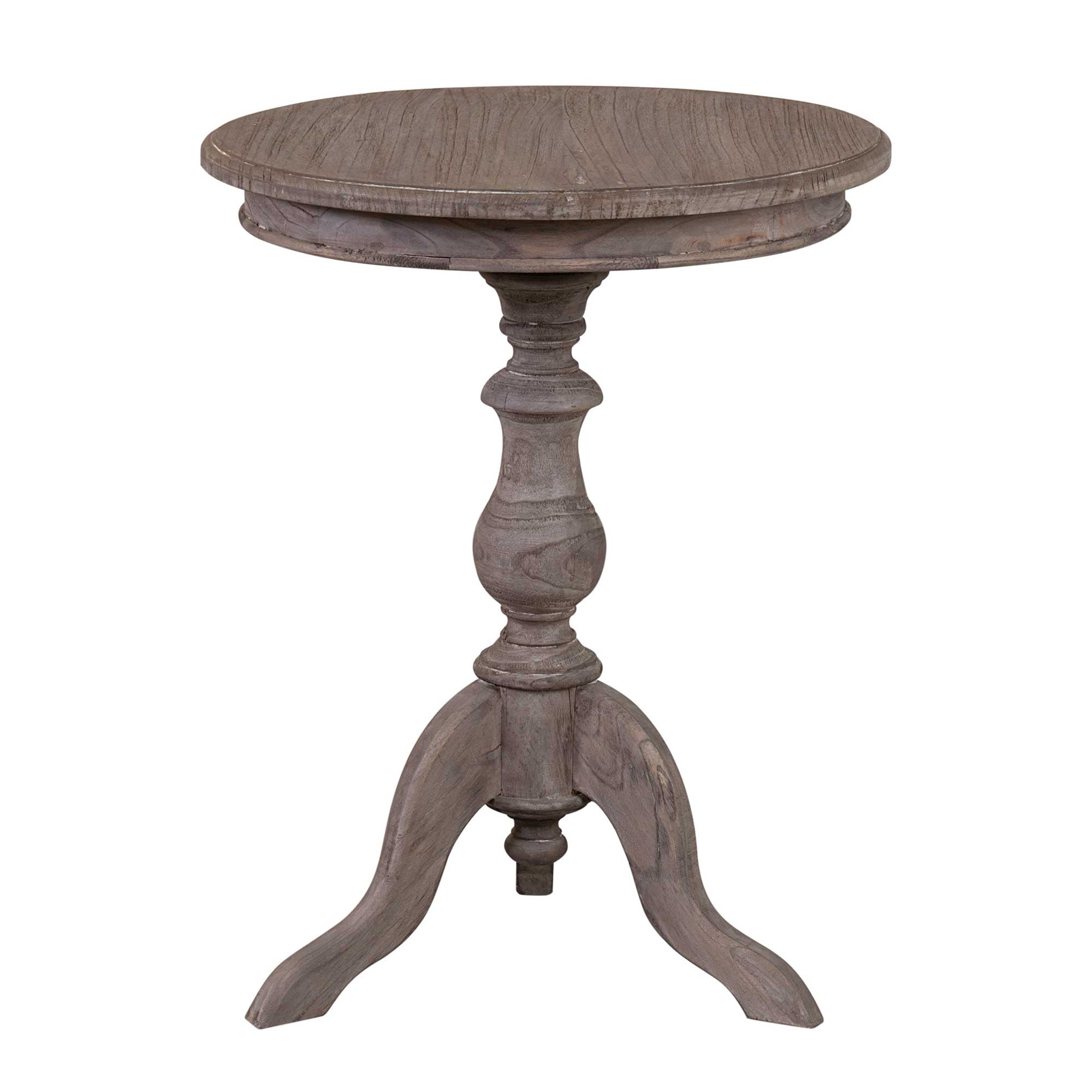 Ford Brown Round Solid Wood Pedestal Side Table by East at Main - Brown ...