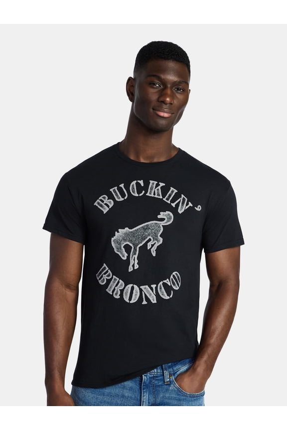 Men's and Big Men's Buckin' Bronco Graphic Tee with Short Sleeves, Sizes S-3XL