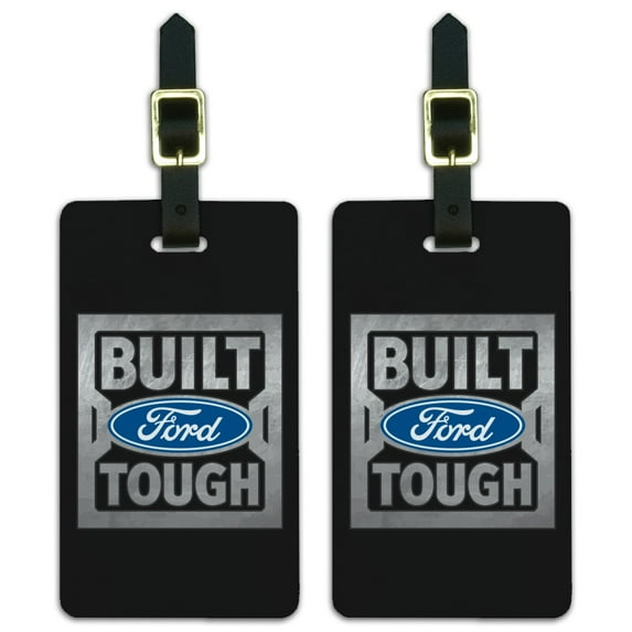 Ford Built Ford Tough Luggage ID Tags Suitcase Carry-On Cards - Set of 2
