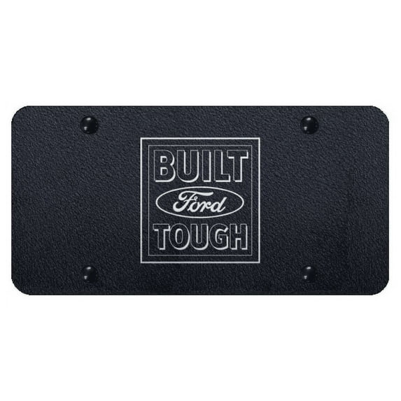 Ford Built Tough Laser Etched Logo License Plate (Rugged Black)