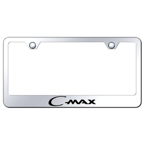 Ford C-Max Laser Etched Logo Stainless Steel License Plate Frame (Chrome)