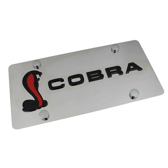 Ford Cobra Dual Logo License Plate (Chrome)