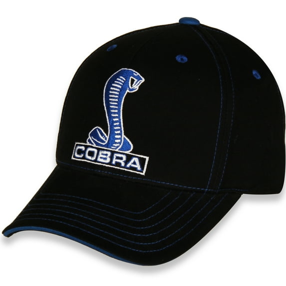 Ford Cobra Shelby Mustang Men's Licensed Embroidered Adjustable Hat Cap - Navy/Blue