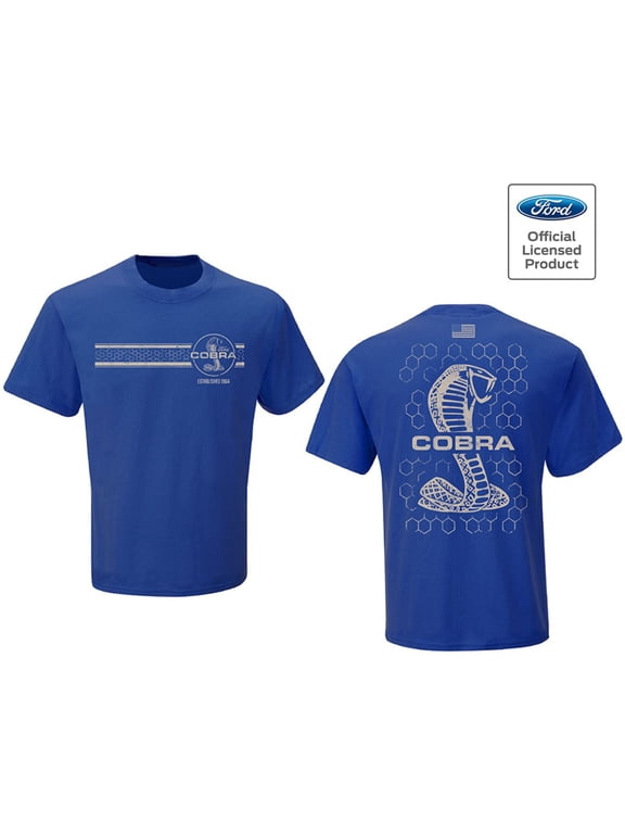 Ford Cobra Shelby Mustang Men's Licensed Logo Tee T-Shirt - Royal Blue (X-Large)