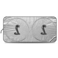 thumbnail image 1 of Ford Cobra Universal Fit One-Piece Easy Folding Silver Reflective Fabric Windshield Sun Shade (size: 64"x 32"), 1 of 5