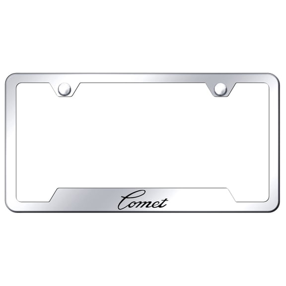 Ford Comet Laser Etched Logo Cut-Out License Plate Frame (Chrome)