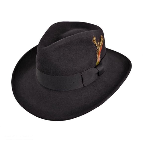 Ford Crushable Wool Felt Fedora Hat - XXL - Black