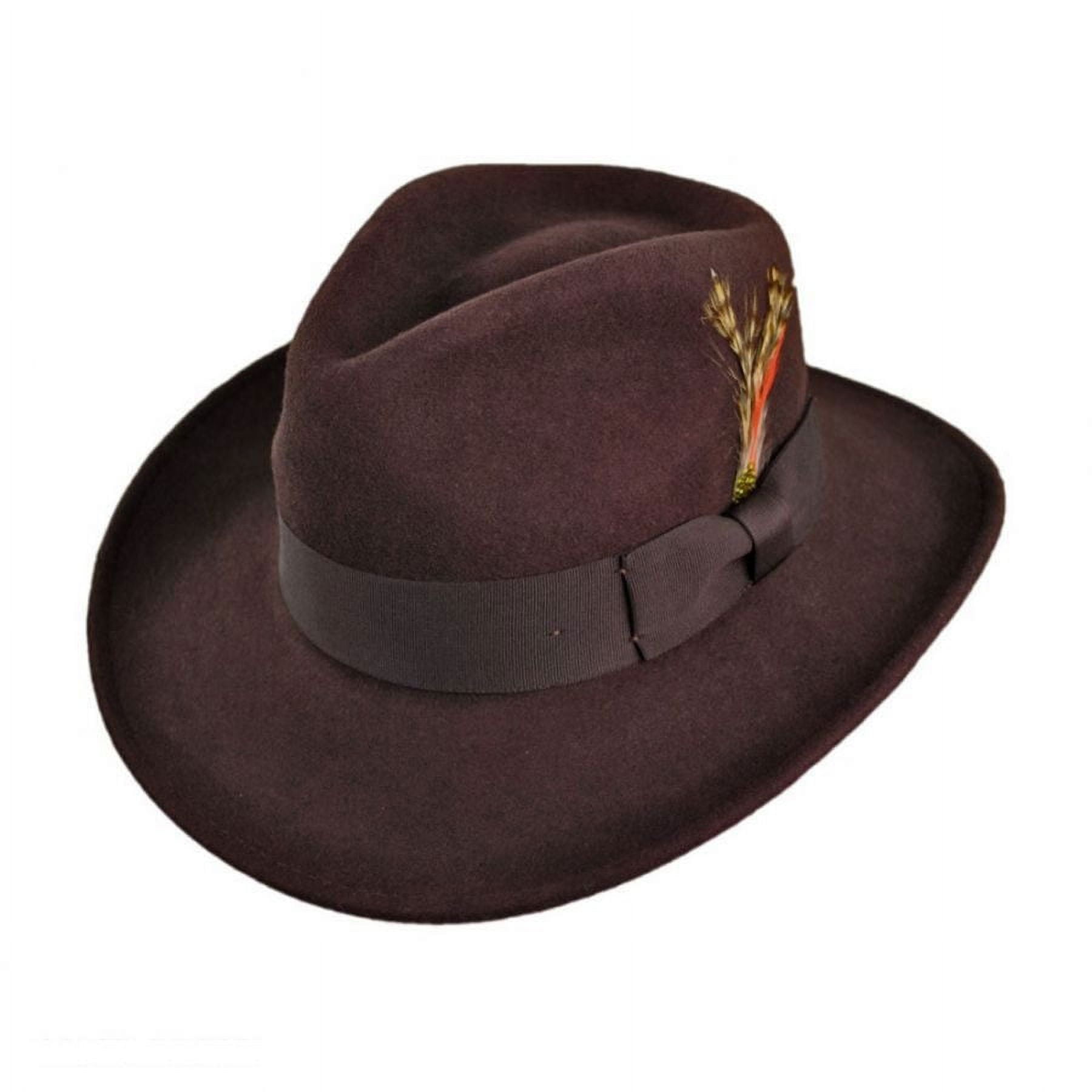 Ford Crushable Wool Felt Fedora Hat - XXL - Brown
