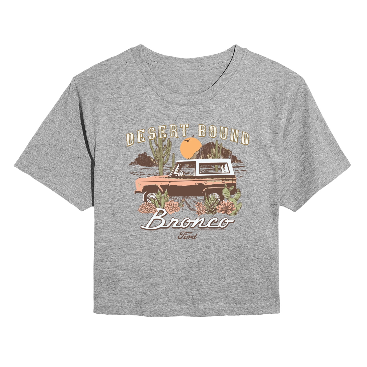 Ford - Desert Bronco - Juniors Cropped Graphic T-Shirt
