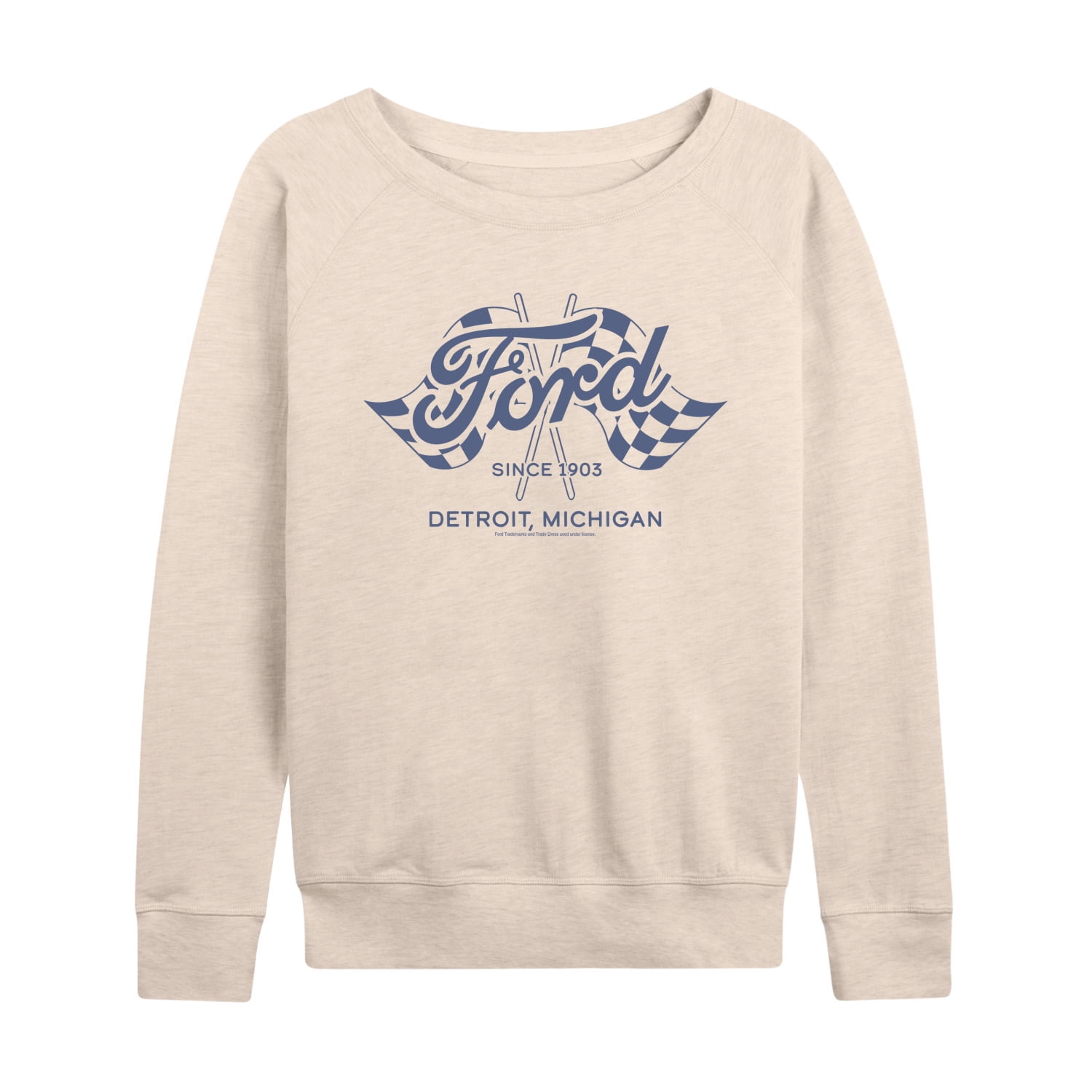 Ford - Detroit Flags - Women's French Terry Long Sleeve Pullover
