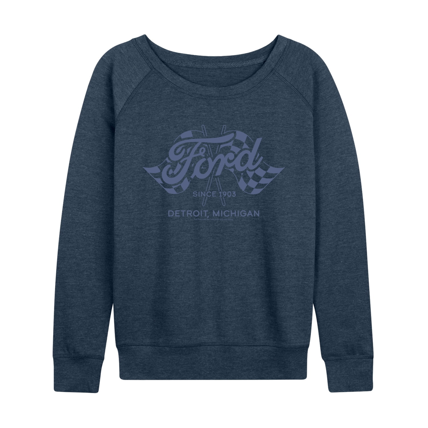 Ford - Detroit Flags - Women's French Terry Long Sleeve Pullover