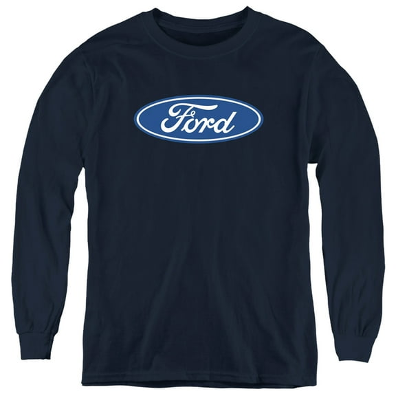 Ford Dimensional Logo Youth Long Sleeve T-Shirt Navy