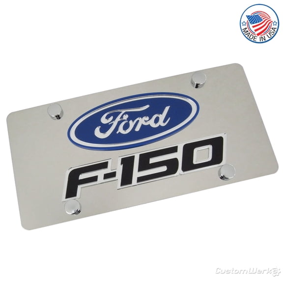 Ford Dual Logo F150 License Plate (Chrome)
