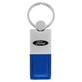 thumbnail image 1 of Ford Duo Rectangular Leather Key Chain (Blue), 1 of 2