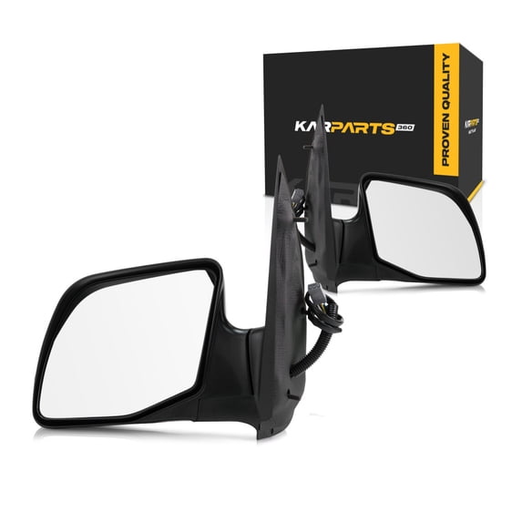 For Ford Econoline Super Duty 1999 Door Mirror Driver and Passenger Side Pair | Power | Rear | Swinglock - Paddle Type | FO1320229, FO1321229 | F4UZ17683B, F4UZ17682B