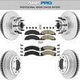 thumbnail image 1 of Ford E150 E250 350 Front Pads Rotors Rear Pads Rotors For 2008-2021 SRW Only, 1 of 12