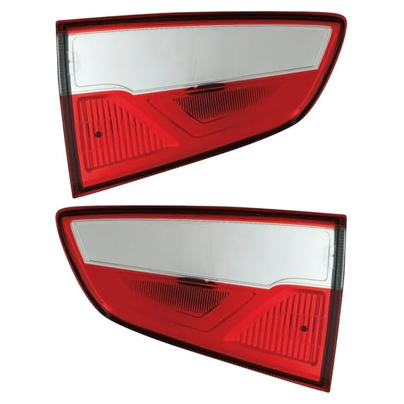 For Ford EcoSport 2018 2019 2020 2021 2022 Tail Light Driver And Passenger Side | Pair | Rear Inner | CAPA Standard Line | S/SE/Titanium Level 2 | Chrome Red/Clear | For FO2802122, FO2803122