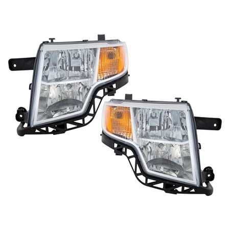 For Ford Edge 2007-2010 Headlight Assembly Driver and Passenger Side | Pair | Clear Lens | SE | SEL | Limited Model | Replacement For FO2502228, FO2503228 | 7T4Z-13008-B, 7T4Z-13008-A