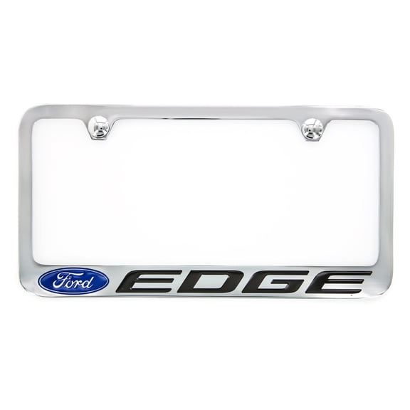 Ford Edge Chrome Plated Brass Metal License Plate Frame wide bottom engraved 2 hole
