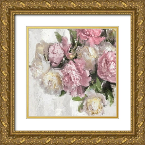 Ford, Emily 20x20 Gold Ornate Wood Framed with Double Matting Museum Art Print Titled - Floral Pink II