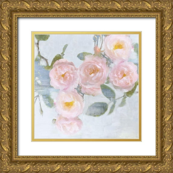 Ford, Emily 26x26 Gold Ornate Wood Framed with Double Matting Museum Art Print Titled - Delicate Pink I