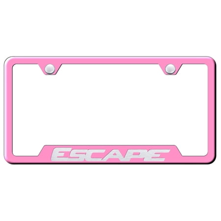 Ford Escape Laser Etched Logo Cut-Out License Plate Frame (Pink)