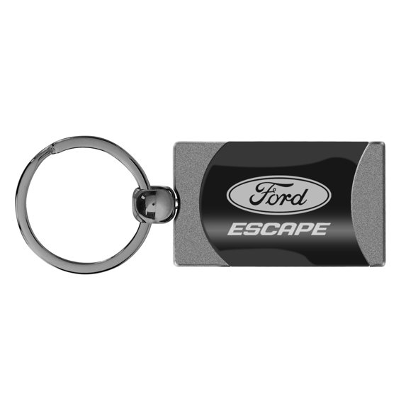 Ford Escape Two Tone Rectangular Gun-Metal Key Chain