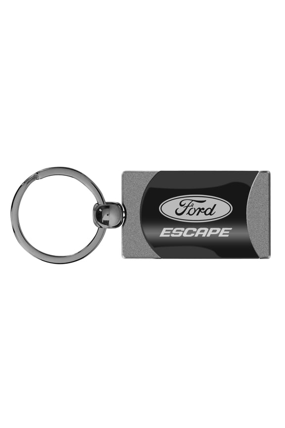 Ford Escape Two Tone Rectangular Gun-Metal Key Chain