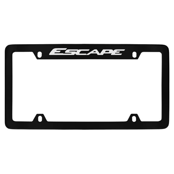 Ford Escape black coated metal license plate frame holder