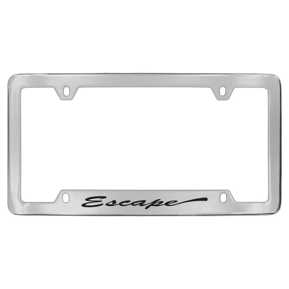 Ford Escape wordmark script chrome plated metal license plate frame holder