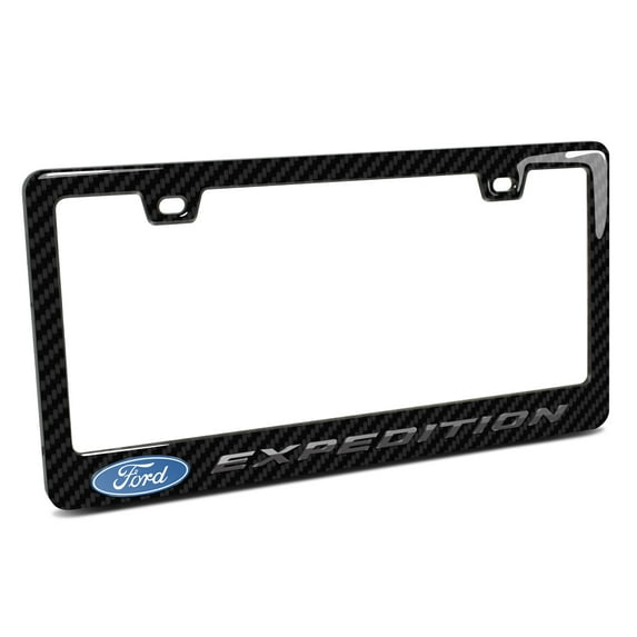 Ford Expedition 3D in Dark Gray on Real Carbon Fiber ABS Plastic License Plate Frame