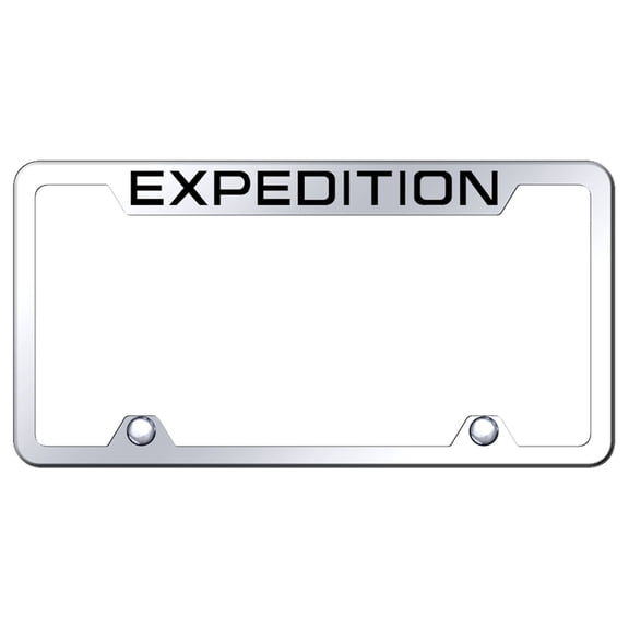 Ford Expedition Logo Stainless Steel Truck Cut-Out License Plate Frame (Chrome)