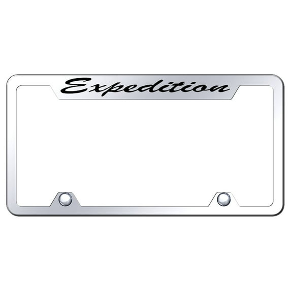 Ford Expedition Script Satinless Steel Truck CutOut License Plate Frame (Chrome)