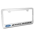 thumbnail image 1 of Ford Explorer 3D Embossed Letters on Mirror Chrome Metal License Plate Frame, 1 of 8
