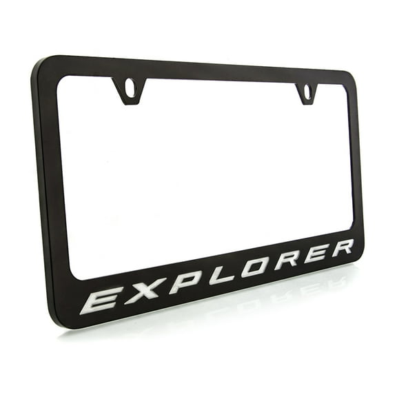 Ford Explorer Black Coated Metal License Plate Frame Holder