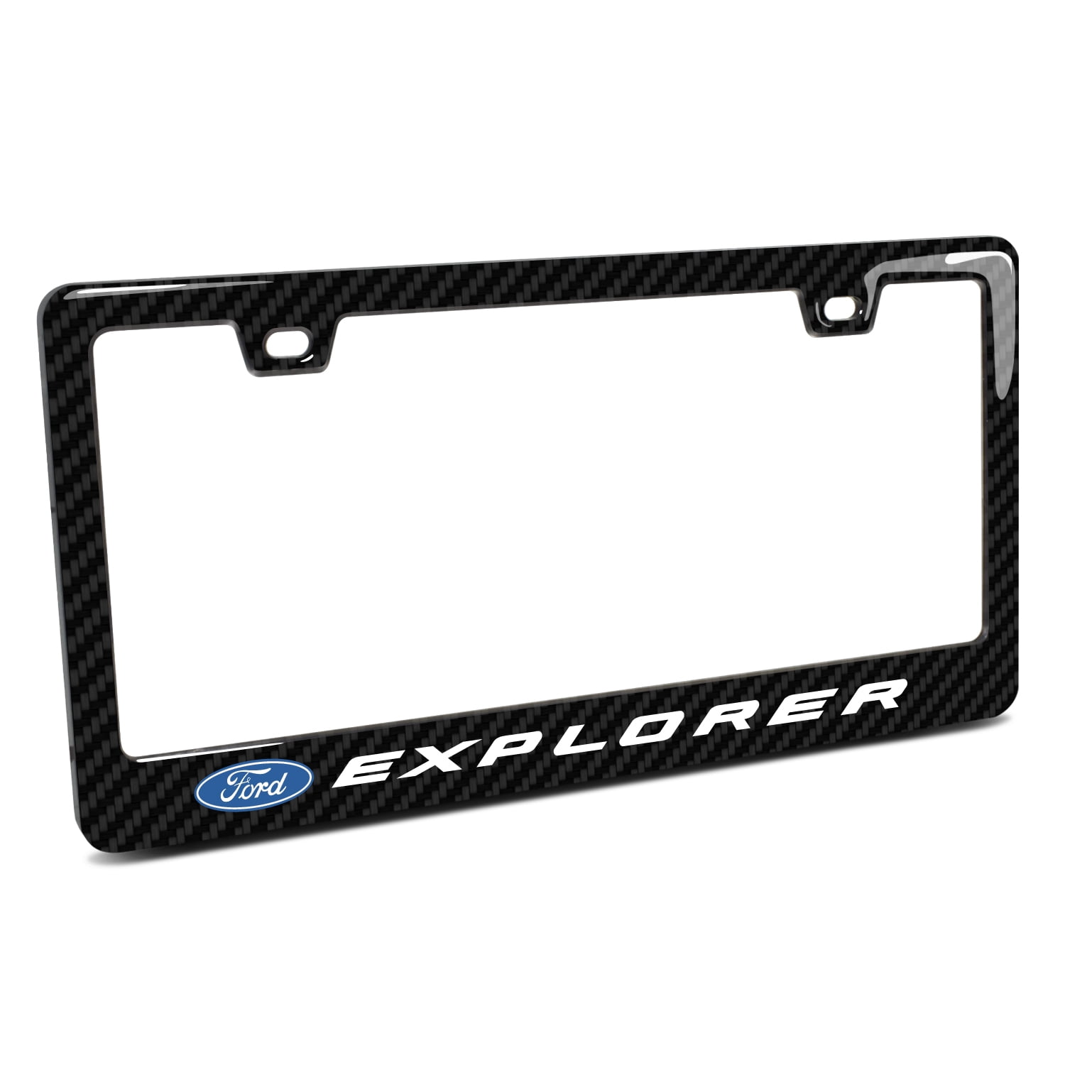 Ford Explorer Black Real 3K Carbon Fiber Finish ABS Plastic License Plate Frame