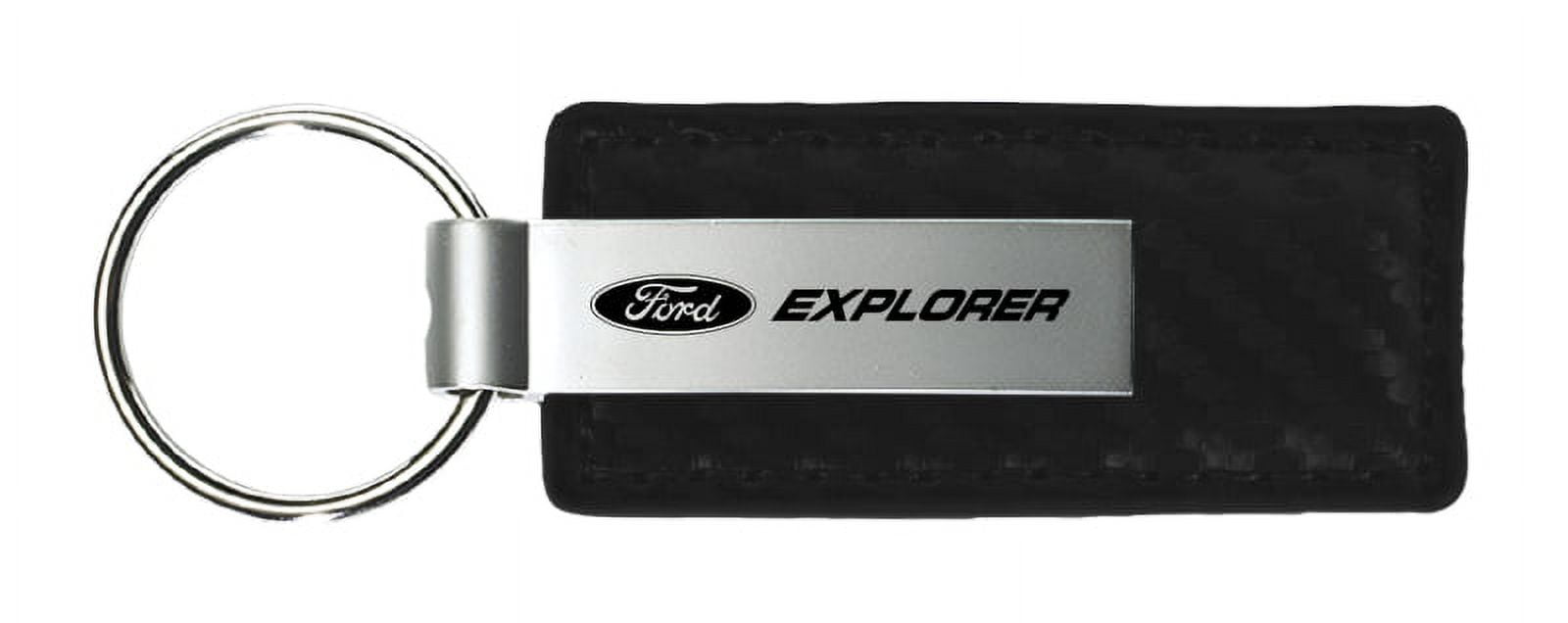 Ford Explorer Carbon Fiber Leather Key Chain (Black)