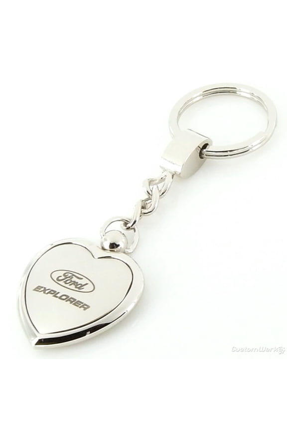 Ford Explorer Heart Shape Keychain (Chrome)