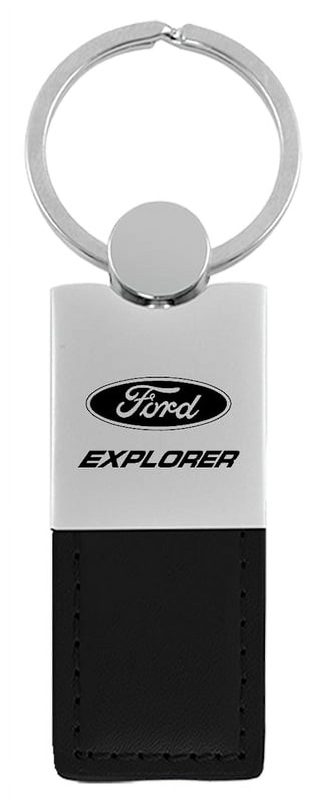 Ford Explorer Keychain & Keyring - Duo Premium Black Leather 