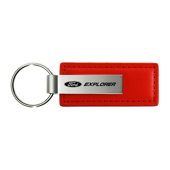 Ford Explorer Rectangular Leather Key chain (Red)
