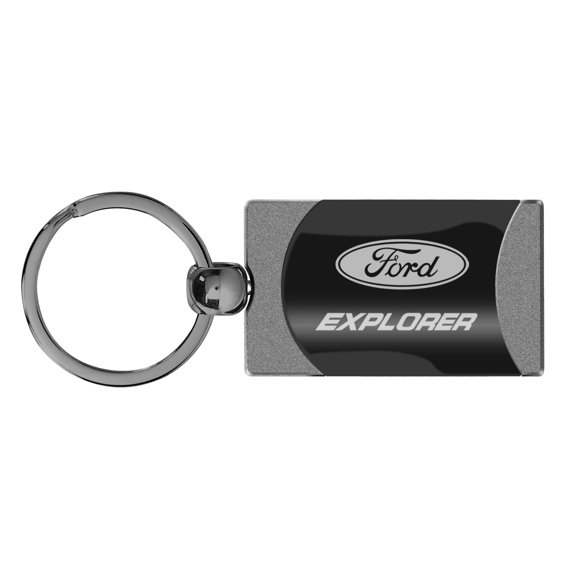 Ford Explorer Two Tone Rectangular Gun-Metal Key Chain