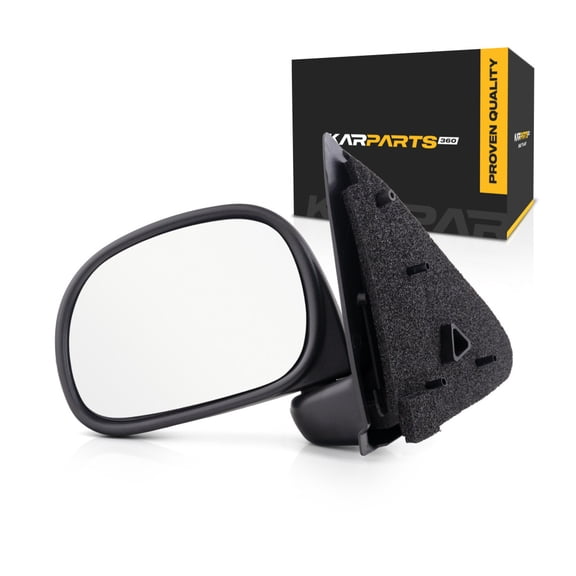 For Ford F-150 1997 98 99 00 01 2002 Mirror Driver Side | Manual View | Non-Heated | Black Textured | Non-Folding | Rectangular Type | Replacement For FO1320132 | F65Z17683AA