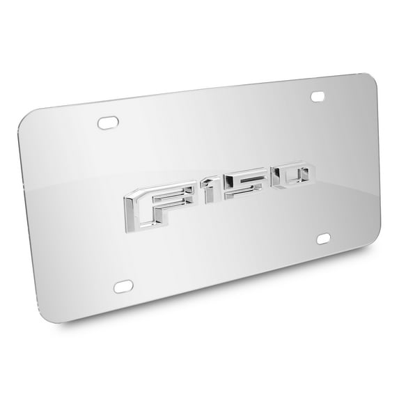 Ford F-150 2015 up 3D Logo Mirror Chrome Stainless Steel License Plate