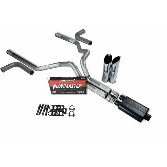 Ford F-150 87-97 3" Dual Exhaust Kits Flowmaster 40 Series Slash Tip Side Exit
