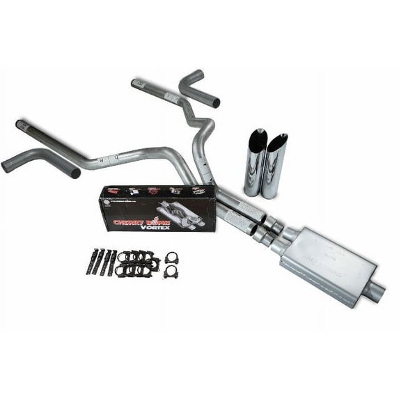 Ford F-150 98-03 3" Dual Exhaust Kits Cherry Bomb Vortex Slash Tips Side Ex