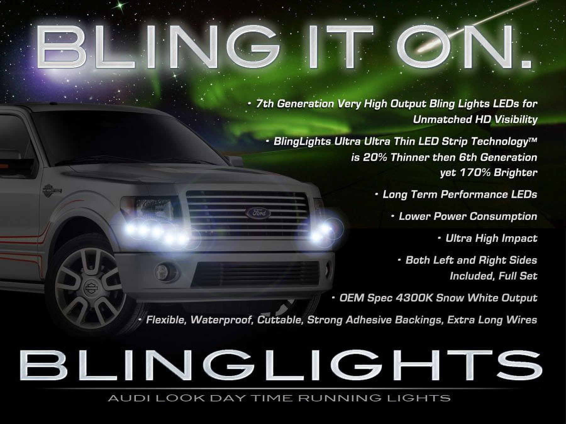 For Ford F150 F150 LED DRL Light Strips Headlamps Headlights Head