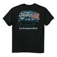thumbnail image 1 of Ford F-150 Pickup Truck Let Freedom Roll American Flag Black T-Shirt, 1 of 2