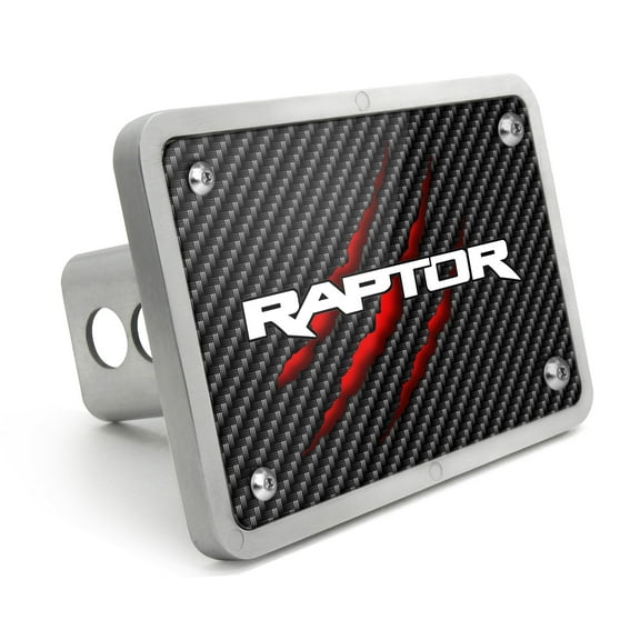 Ford F-150 Raptor 2017 up Claw Marks Black Carbon Fiber Look UV Graphic Billet Aluminum 2 inch Tow Hitch Cover