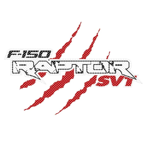 Ford F-150 Raptor Red Claw Marks Perforated Unobstructed View 24" Vinyl Window Film Adhesive Wrap Graphic Decal